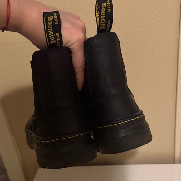 Dr. Martens MATTE Black Leather Ankle Boots - Picture 5 of 8